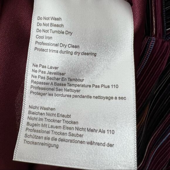 Anthropologie x CAARA Gillian Pleated Midi Burgundy Striped Dress Small New - Picture 11 of 11